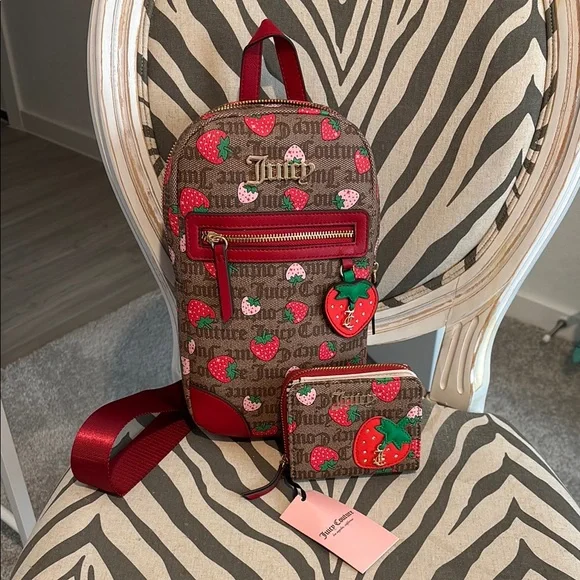 Juicy Couture Brown and Red Freshly Picked Strawberry Backpack s-l400.jpg main image 4